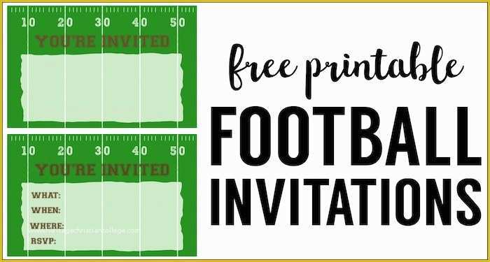 Football Ticket Invitation Template Free Of Football Party Invitation Template Free Printable
