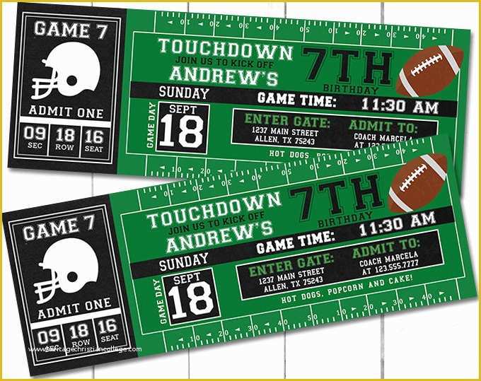 Football Ticket Invitation Template Free Of Football Party Invitations