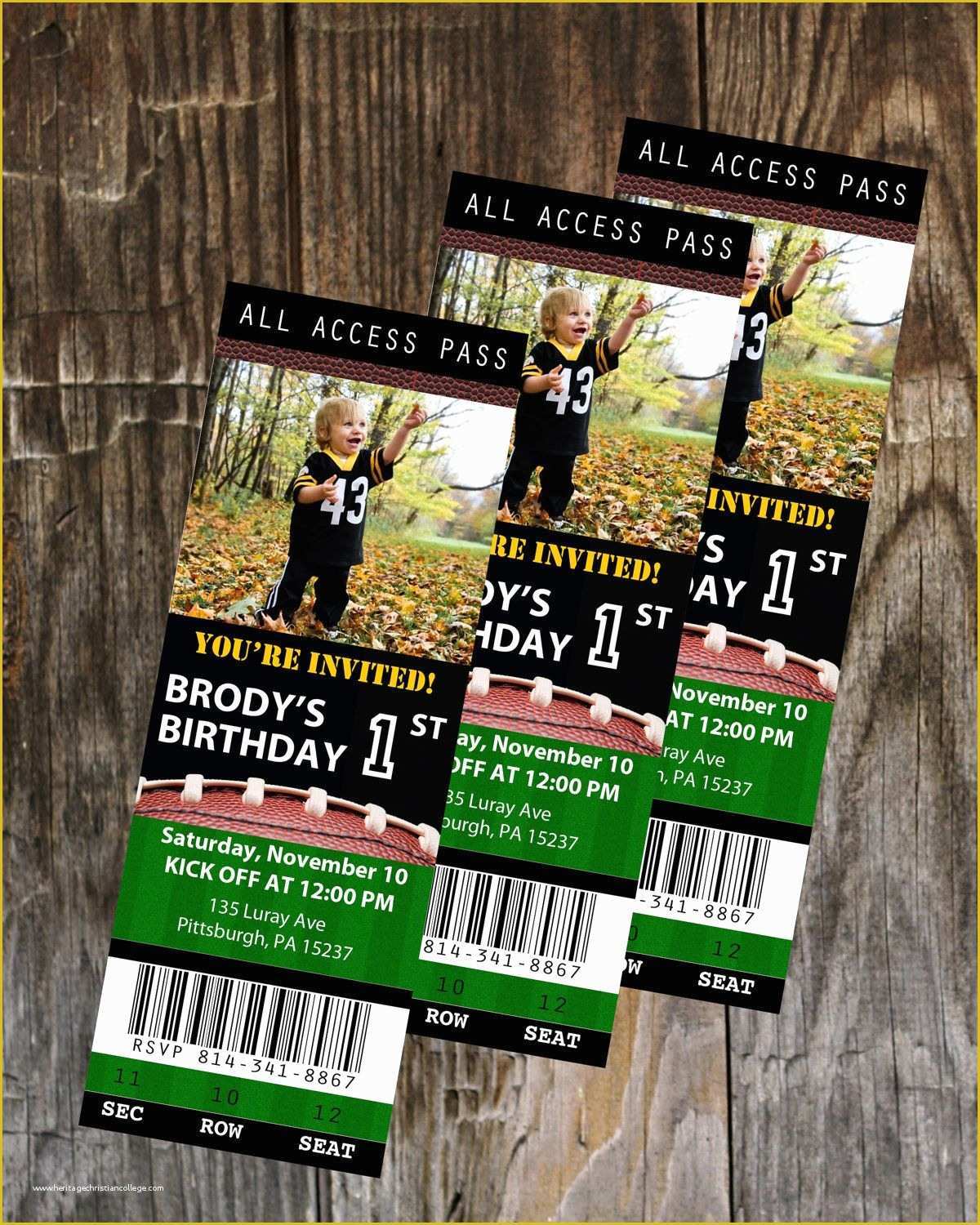 Football Ticket Invitation Template Free Of Football Ticket Birthday Invitation Printable