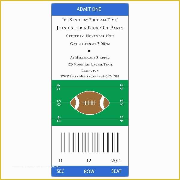 Football Ticket Invitation Template Free Of Football Ticket Grey Red Invitations