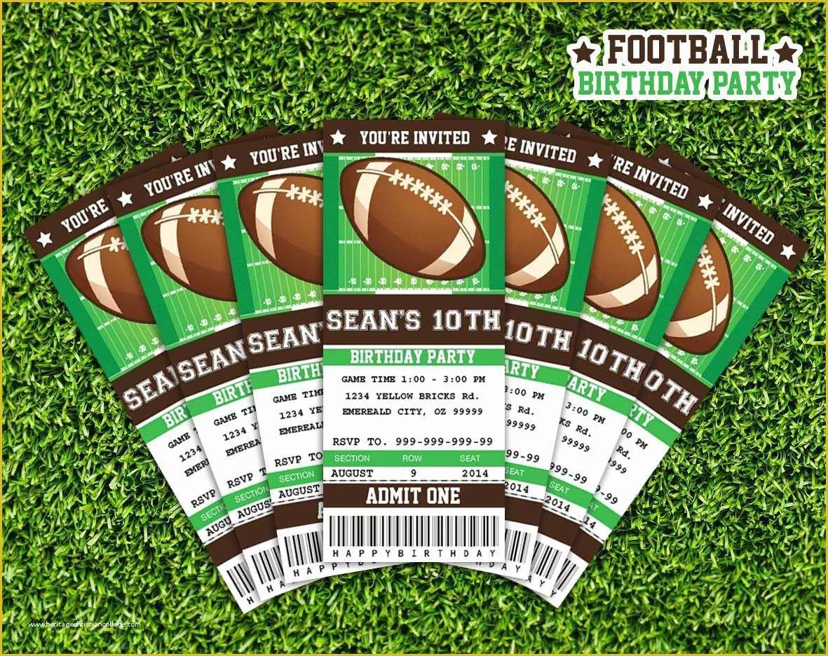 Football Ticket Invitation Template Free Of Football Ticket Invitation Printable Instant Download