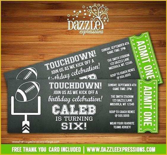 Football Ticket Invitation Template Free Of Football Ticket Invitation Template Free Printable