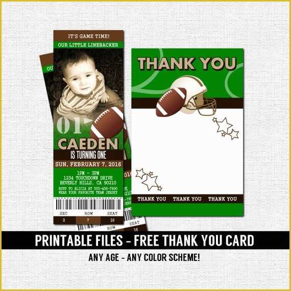 Football Ticket Invitation Template Free Of Football Ticket Invitations Birthday Party Thank You Card