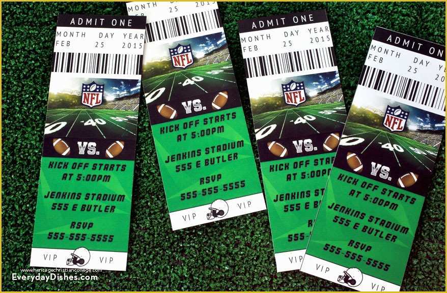 Football Ticket Invitation Template Free Of Football Ticket Invitations Printable Everyday Dishes & Diy