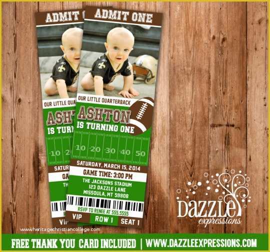 Football Ticket Invitation Template Free Of Printable Football Ticket Birthday Invitation Kids