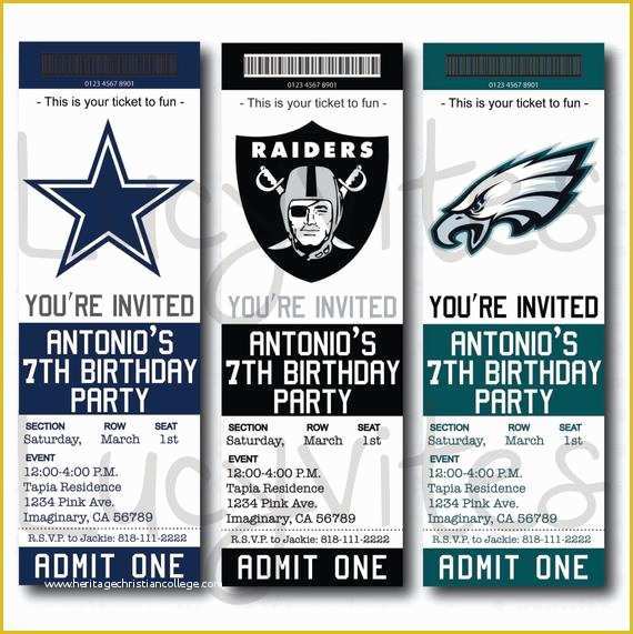 Football Ticket Invitation Template Free Of Unavailable Listing On Etsy