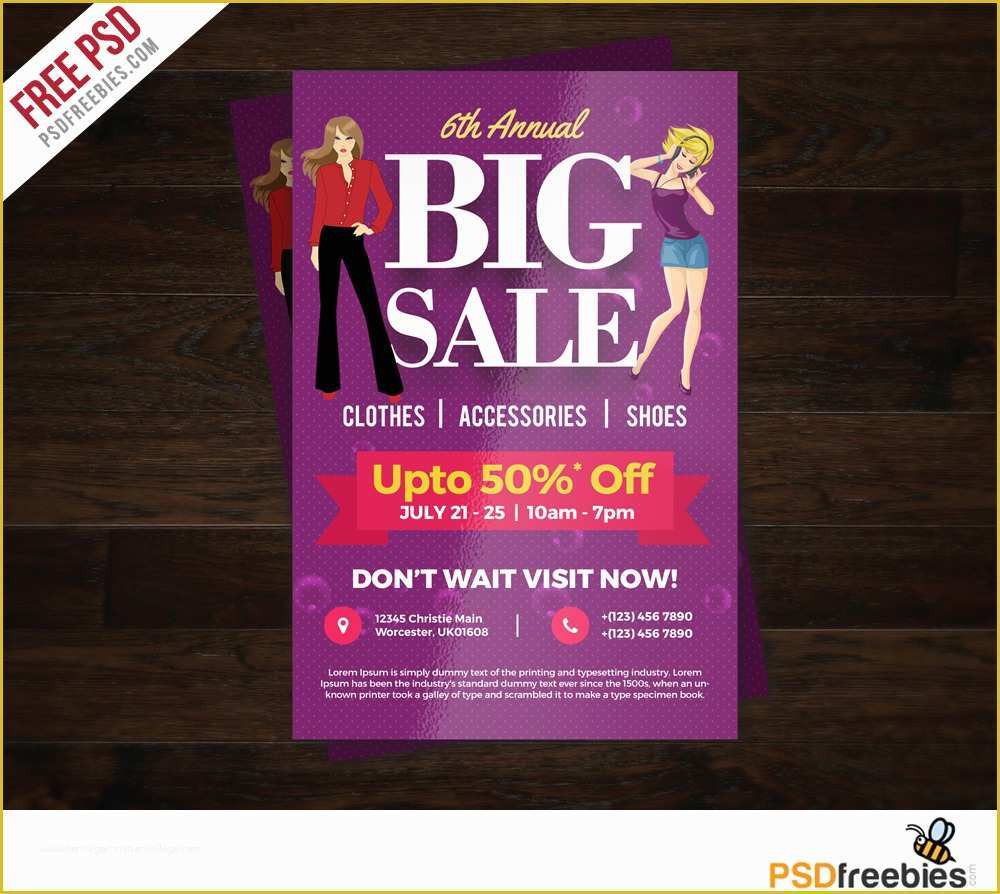 For Sale Flyer Template Free Download Of Download Free Colorful Shopping Sale Flyer Free Psd