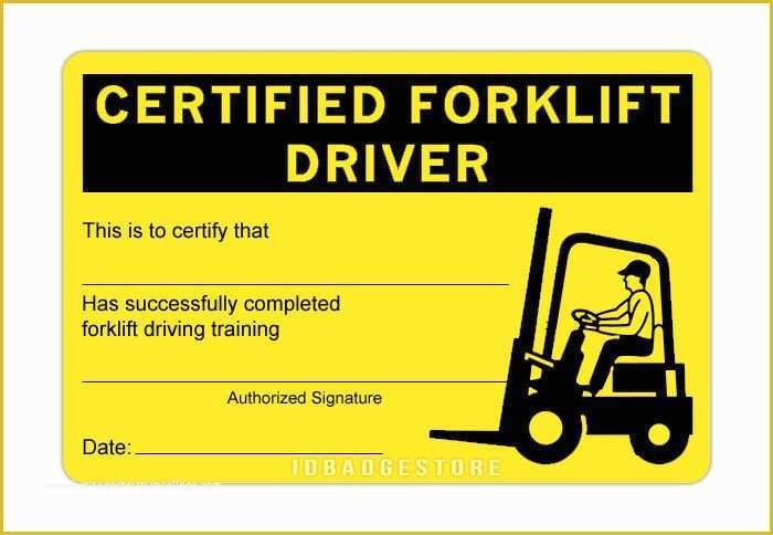 Forklift Certification Card Template Free Of 3 Pre Printed Certified forklift Driver Id Card