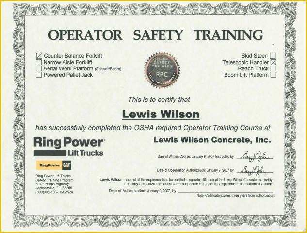 Forklift Certification Card Template Free Of forklift Certification Driverlayer Search Engine