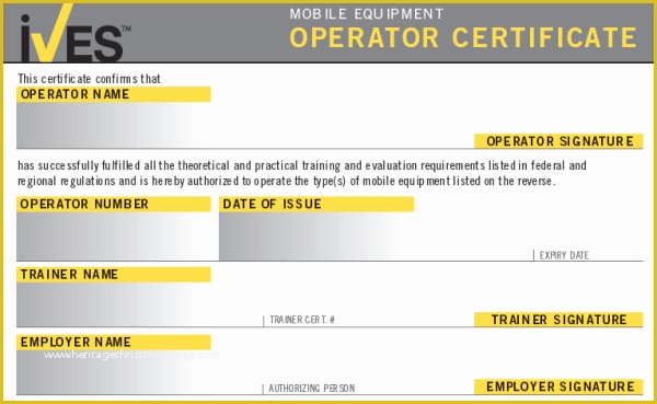 Forklift Certification Card Template Free Of forklift License Template Wallet Size Nextinvitation