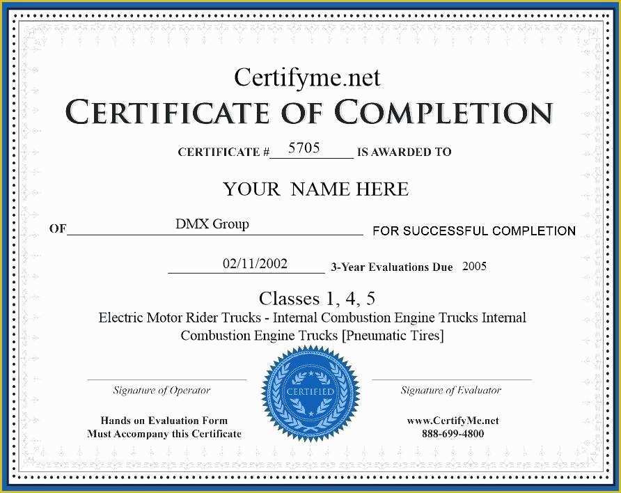 Forklift Certification Card Template Free Of Free Line Training Certificate forklift Training