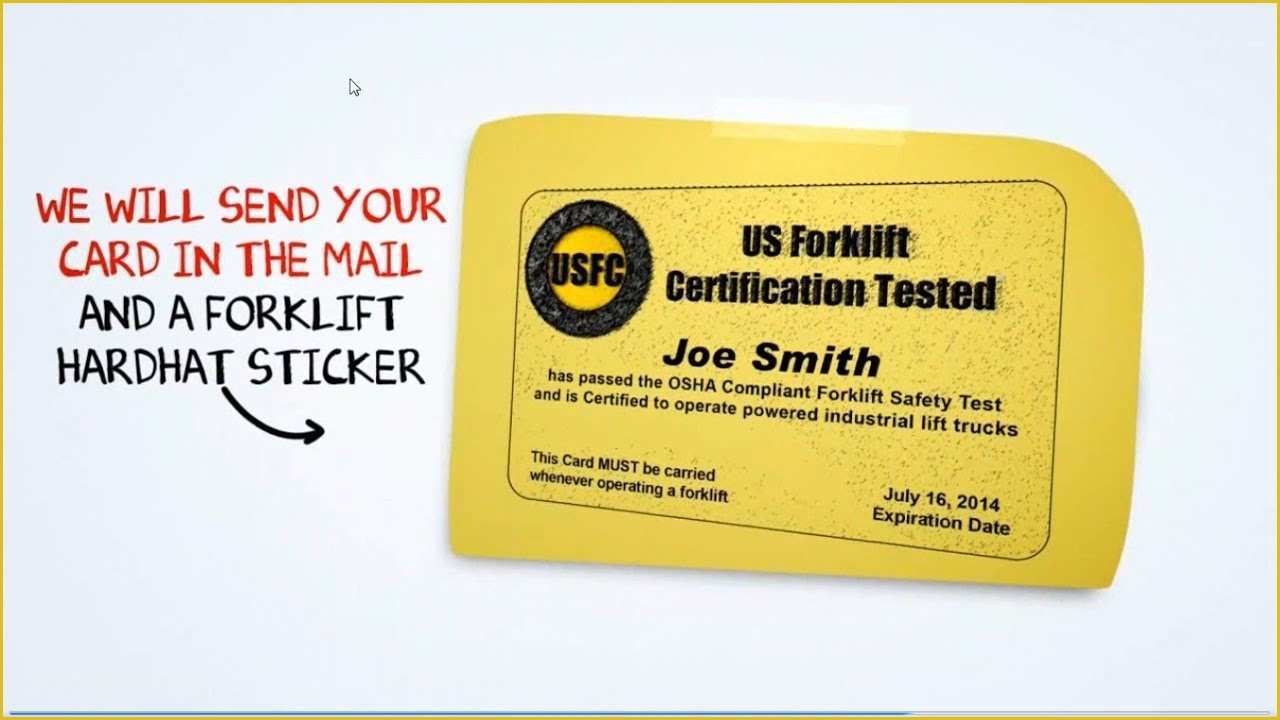 26 forklift Certification Card Template Free