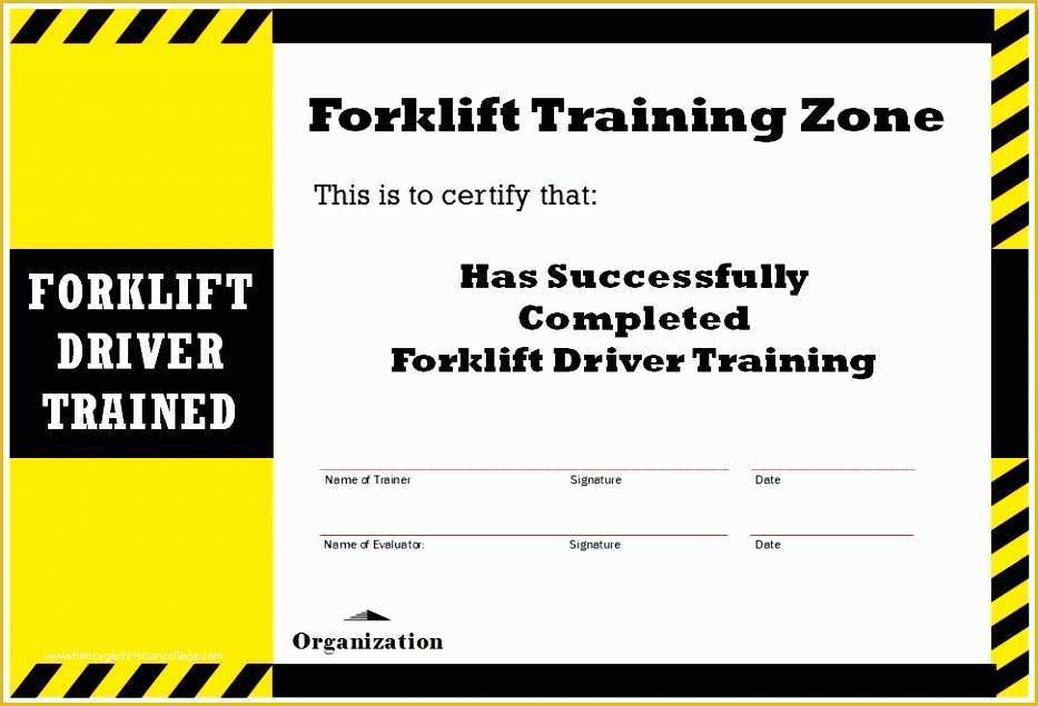 29 forklift Certification Wallet Card Template Free