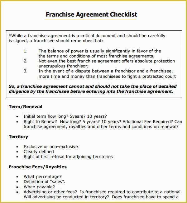Franchise Agreement Template Free Download Of 13 Sample Franchise Agreements