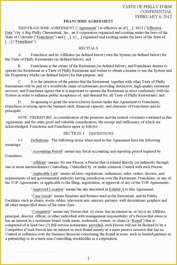 Franchise Agreement Template Free Download Of Download Franchise Agreement Sample 2 for Free
