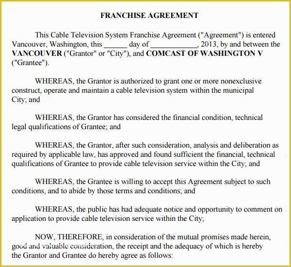 Franchise Agreement Template Free Download Of Franchise Agreement 7 Download Free Documents In Pdf Word