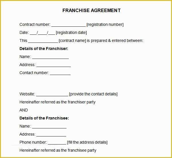 Franchise Agreement Template Free Download Of Franchise Agreement 7 Download Free Documents In Pdf Word