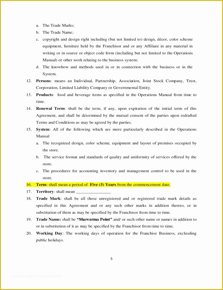 Franchise Agreement Template Free Download Of Franchise Agreement Sample Template Free Download