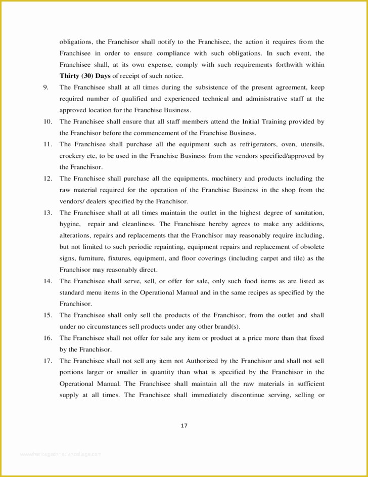 Franchise Agreement Template Free Download Of Franchise Agreement Sample Template Free Download