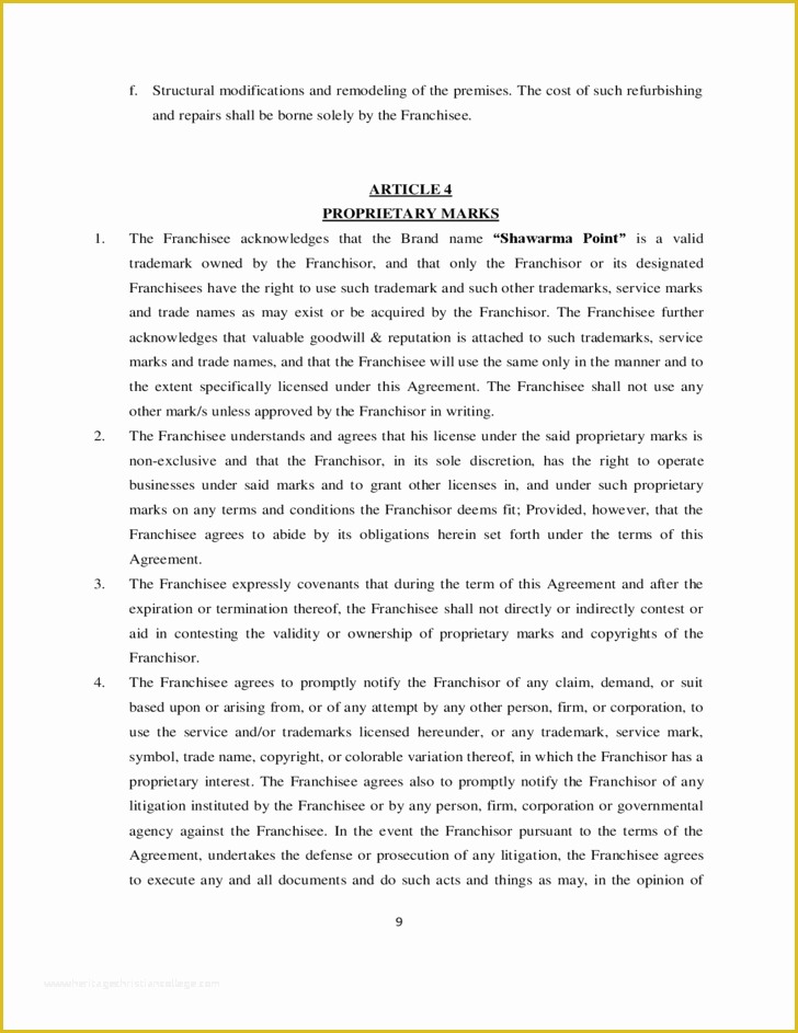 Franchise Agreement Template Free Download Of Franchise Agreement Sample Template Free Download