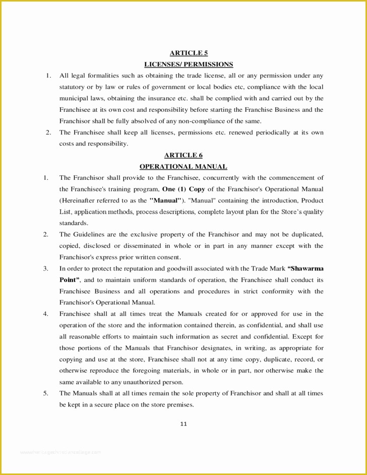 Franchise Agreement Template Free Download Of Franchise Agreement Sample Template Free Download