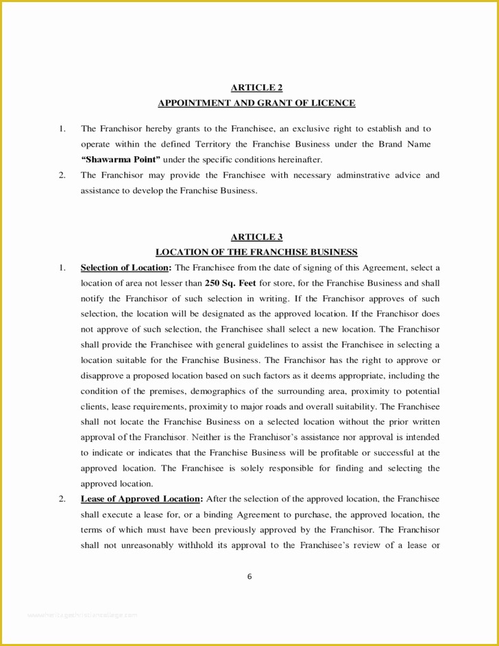 Franchise Agreement Template Free Download Of Franchise Agreement Sample Template Free Download