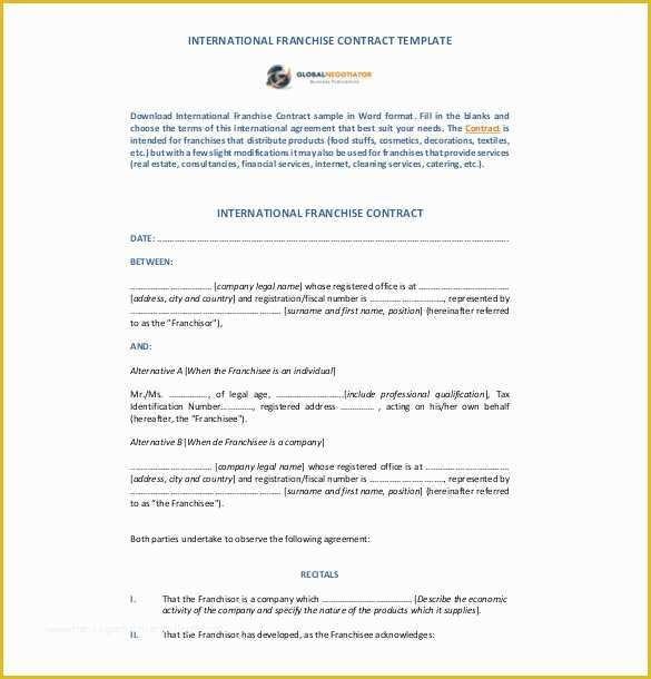 Franchise Agreement Template Free Download Of Franchise Agreement Template – 10 Free Word Pdf
