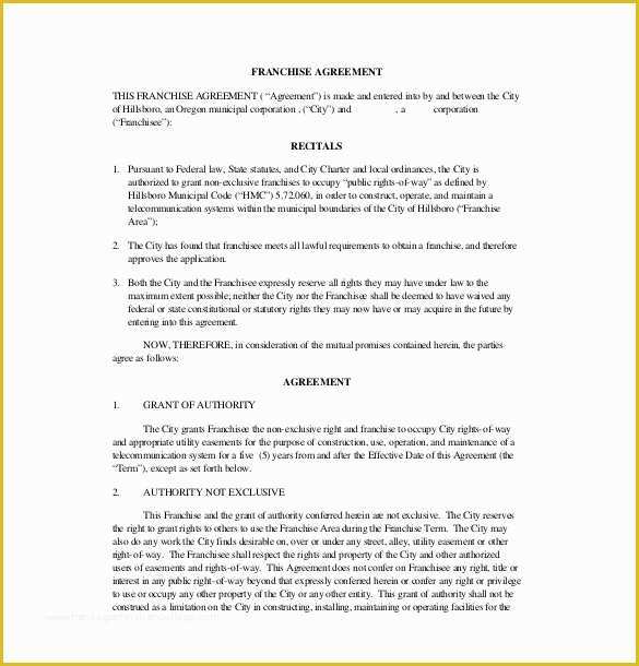 Franchise Agreement Template Free Download Of Franchise Agreement Template – 16 Free Word Pdf