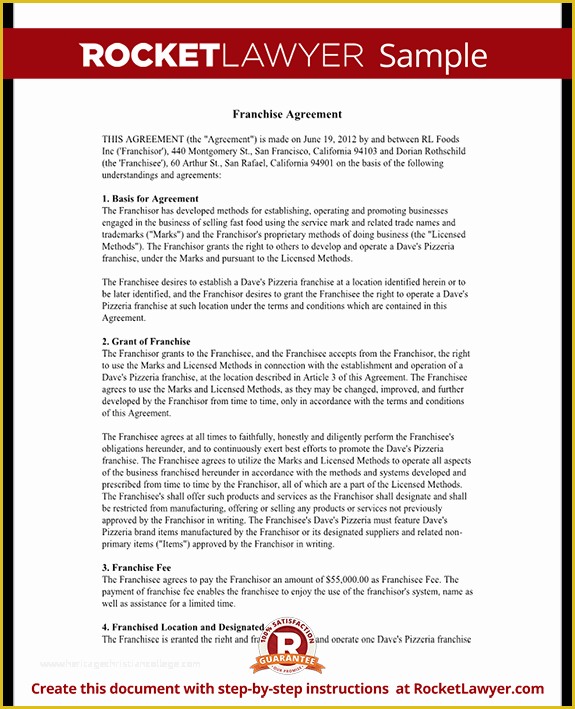 Franchise Agreement Template Free Download Of Franchise Agreement Template Franchise Contract with Sample
