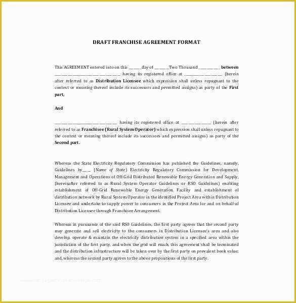 Franchise Agreement Template Free Download Of Franchise Agreement Template Free Templates Sample Example