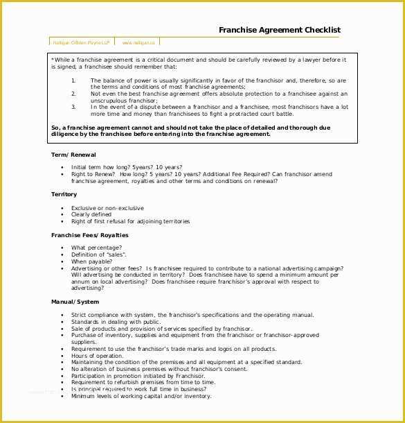 Franchise Disclosure Document Template Free Of 20 Franchise Agreement Templates – Free Sample Example