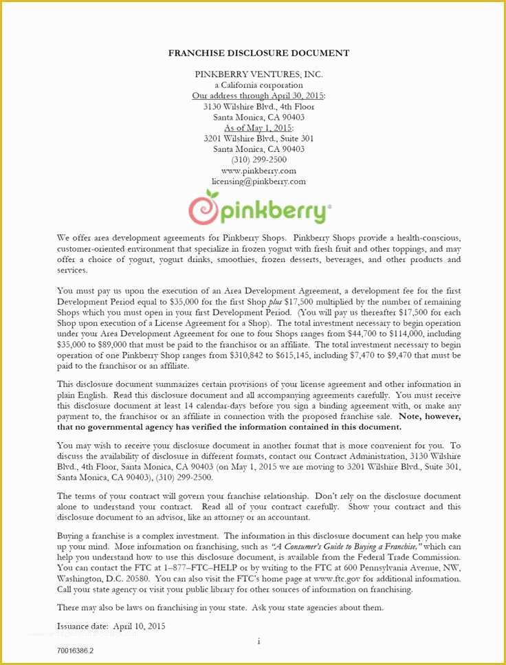 Franchise Disclosure Document Template Free Of 26 Best Legal Images On Pinterest