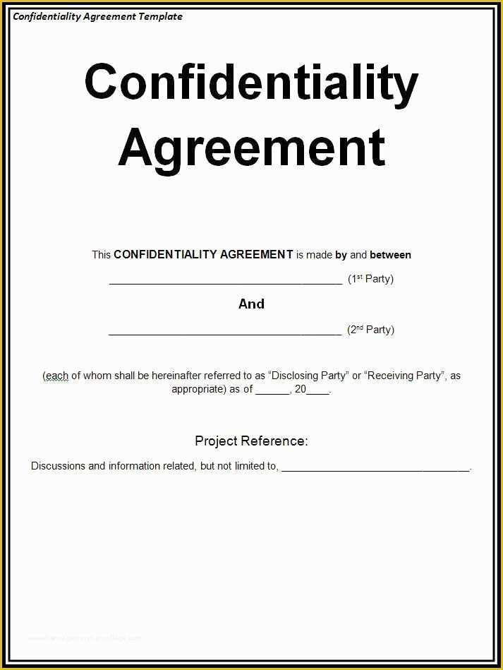 Franchise Disclosure Document Template Free Of Confidentiality Agreement Template Wordstemplates