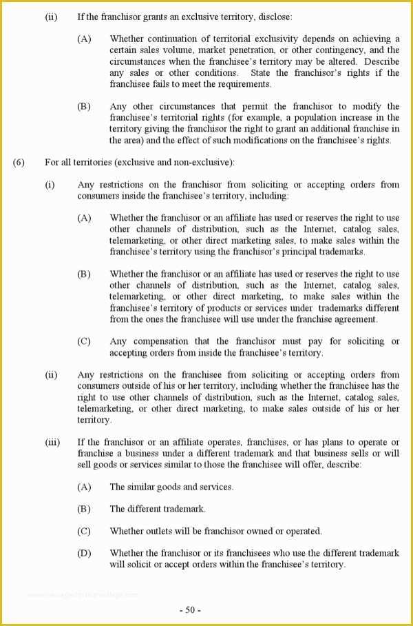 Franchise Disclosure Document Template Free Of Download Franchise Disclosure Document 1 for Free