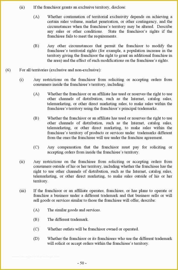 Franchise Disclosure Document Template Free Of Download Franchise Disclosure Document 1 for Free