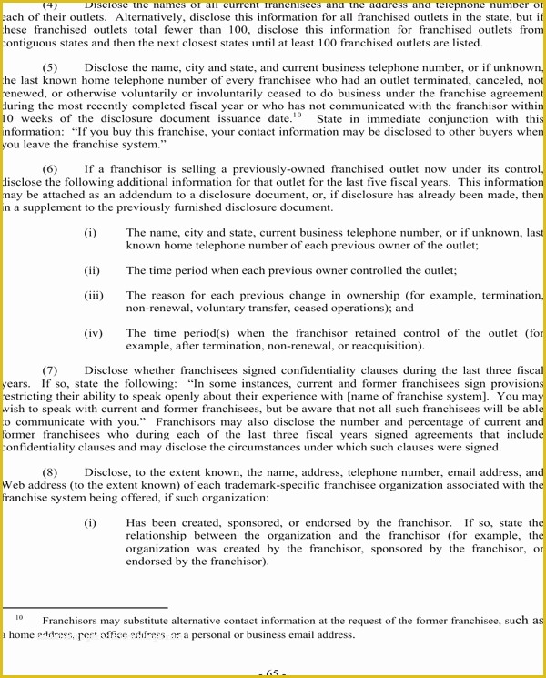 Franchise Disclosure Document Template Free Of Download Franchise Disclosure Document for Free