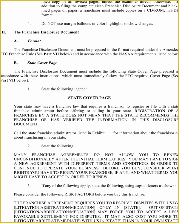 Franchise Disclosure Document Template Free Of Download Franchise Disclosure Document for Free