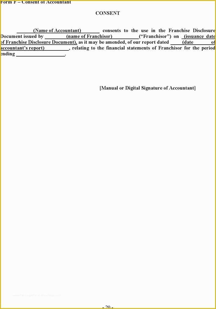 Franchise Disclosure Document Template Free Of Franchise Disclosure Document 1