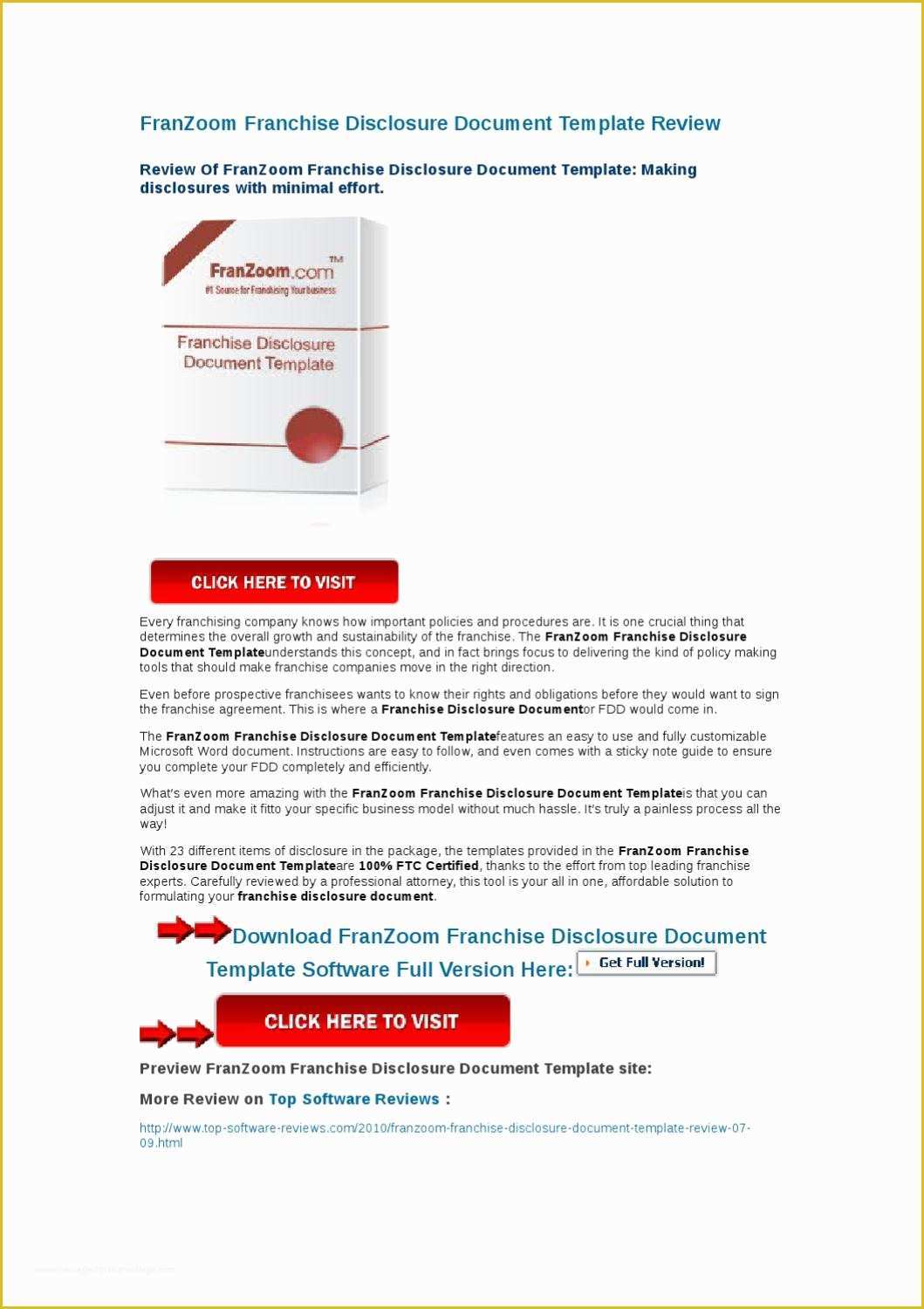 Franchise Disclosure Document Template Free Of Franzoom Franchise Disclosure Document Template Review by