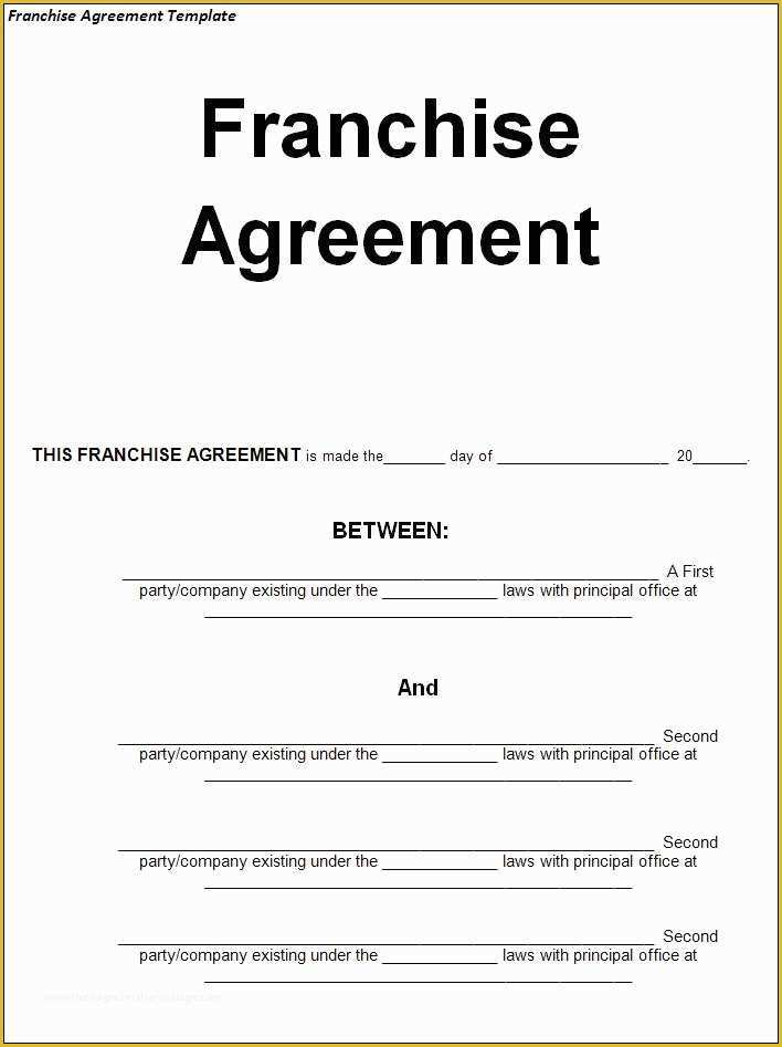 Franchise Disclosure Document Template Free Of Opinions On Franchise Agreement