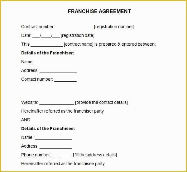 Franchise Disclosure Document Template Free Of top 5 Samples Franchise Agreement Templates Word