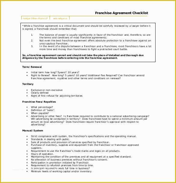 Franchise Manual Template Free Of Franchise Agreement Template – 16 Free Word Pdf