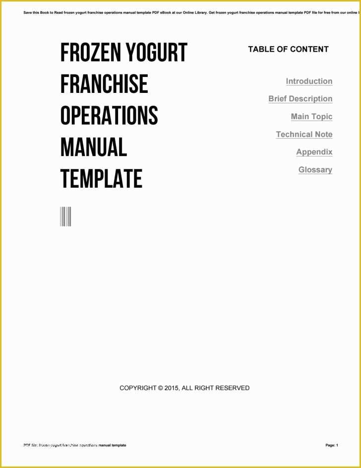Franchise Manual Template Free Of Subway Franchise Operations Manual Luxury 25 Operations