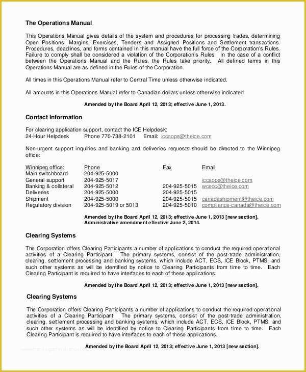 Franchise Operations Manual Template Free Download Of 8 Sample Operation Manuals