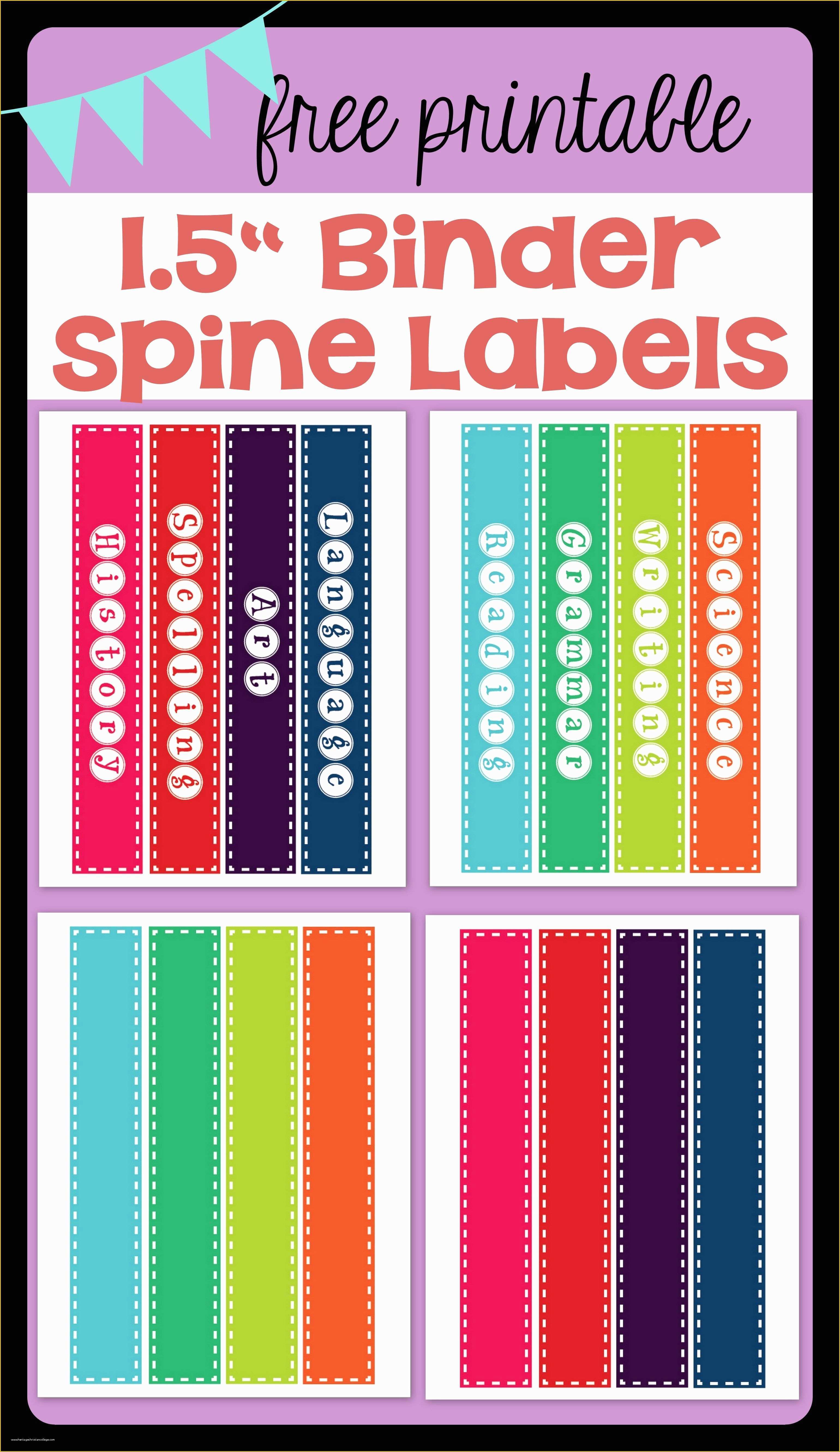 Free 1 Binder Spine Template Of Free Printable 1 5" Binder Spine Labels for Basic School