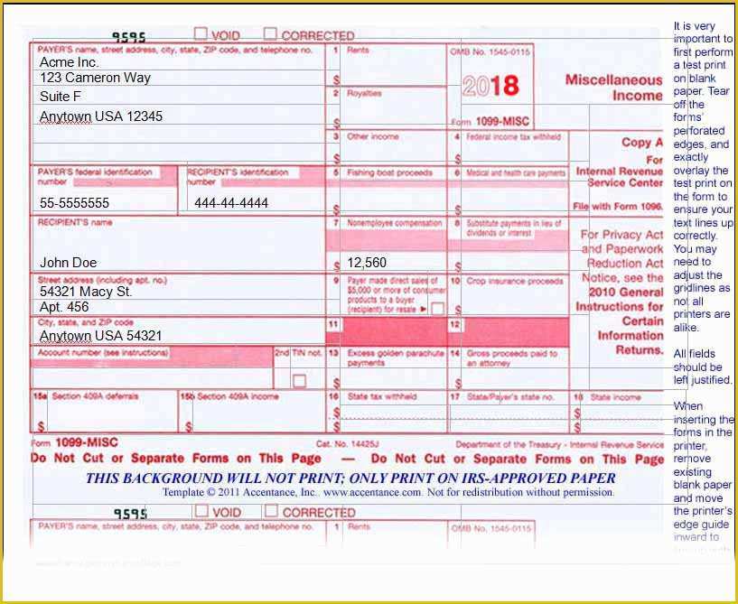 Free 1099 Misc Template Word Of 1099 & W 2 Tax form Templates