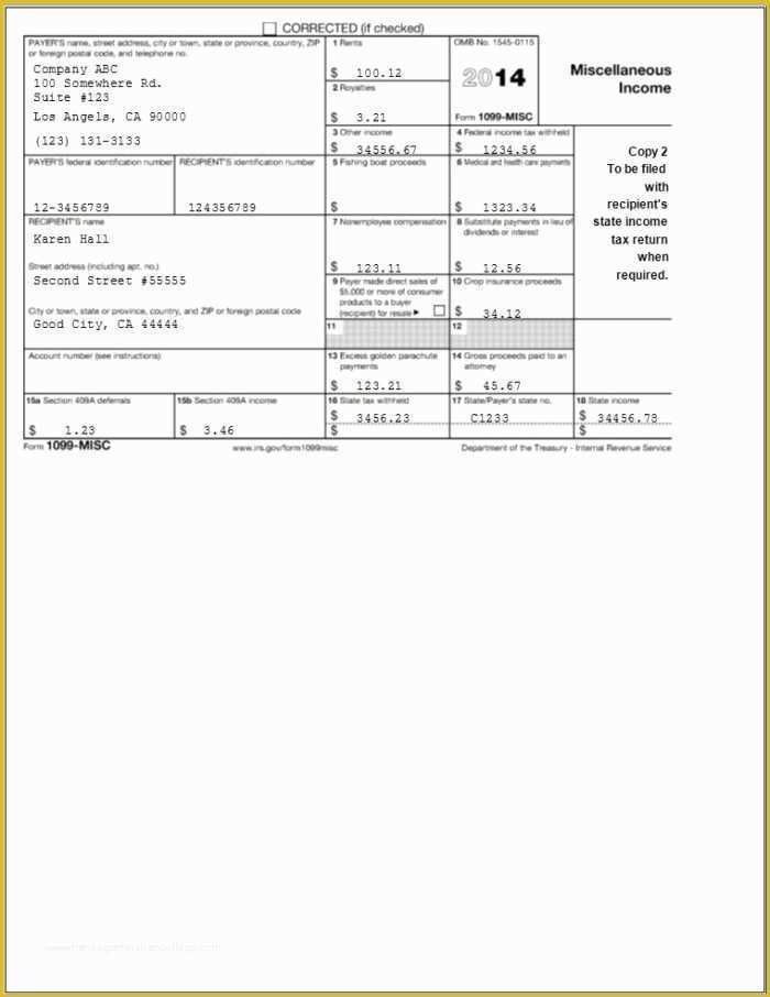 Free 1099 Misc Template Word Of 1099 Misc Template for Word Templates Resume Examples