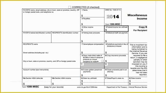 Free 2016 W2 Template Of Printable 2014 form 1099 Misc Instructions