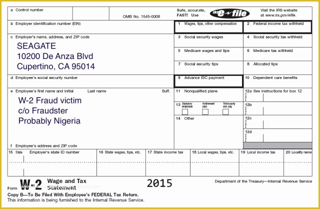Free 2016 W2 Template Of Seagate Employees W 2 Forms Exposed In 