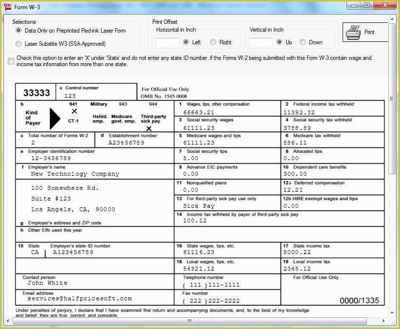 Free 2016 W2 Template Of W2 & 1099 Misc Printing and E Filing software Free Trial